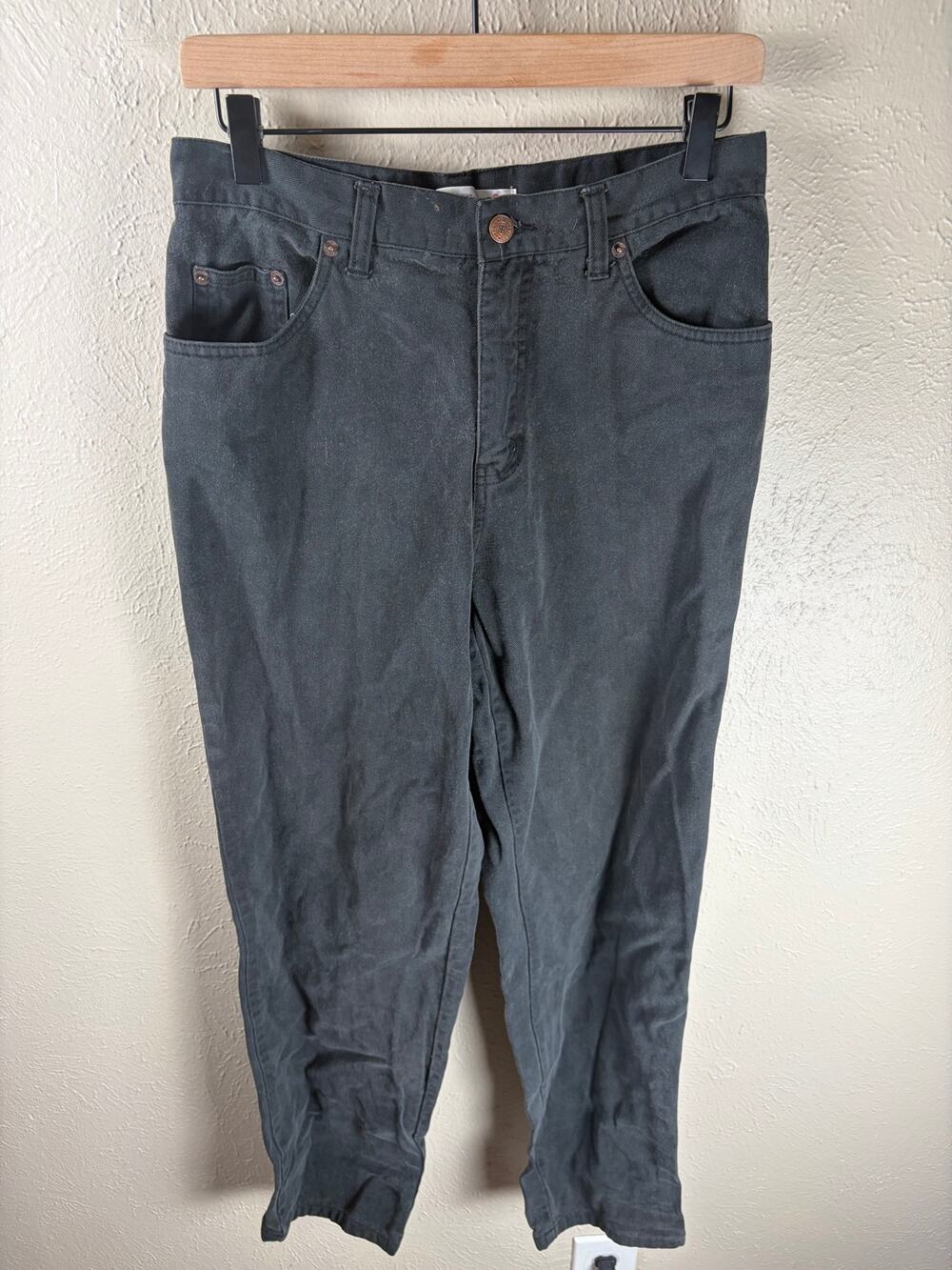 Vintage Bill Blass Jeans Women's Size 8 Black Easy Fit Straight Leg Cotton Pants